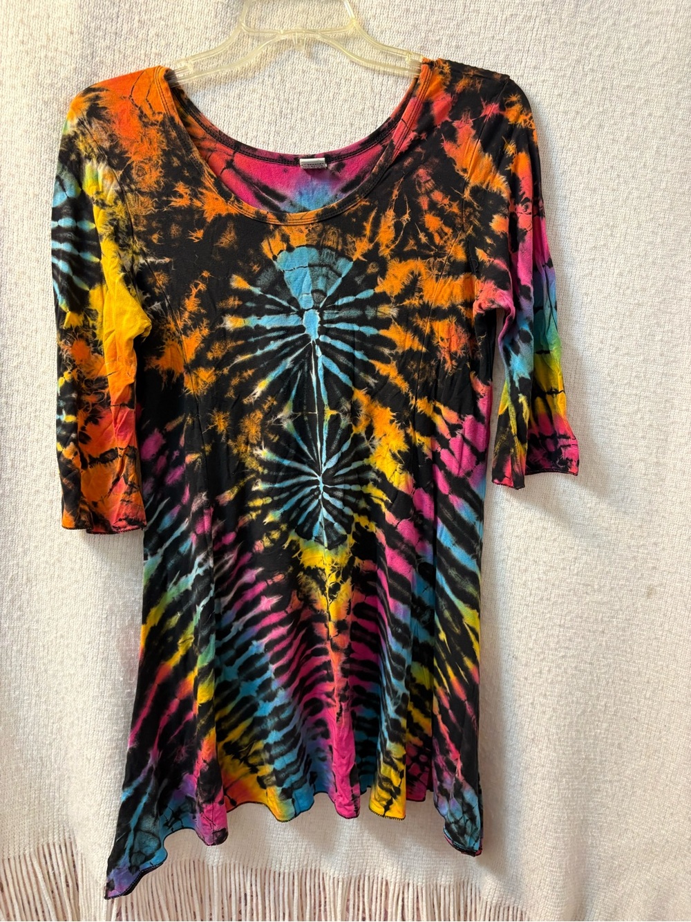 Katmandu Rainbow Tie-Dye Rayon Tunic or Short Dress M/L